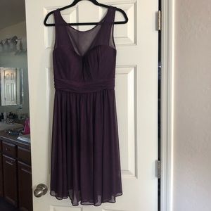 David’s Bridal eggplant dress